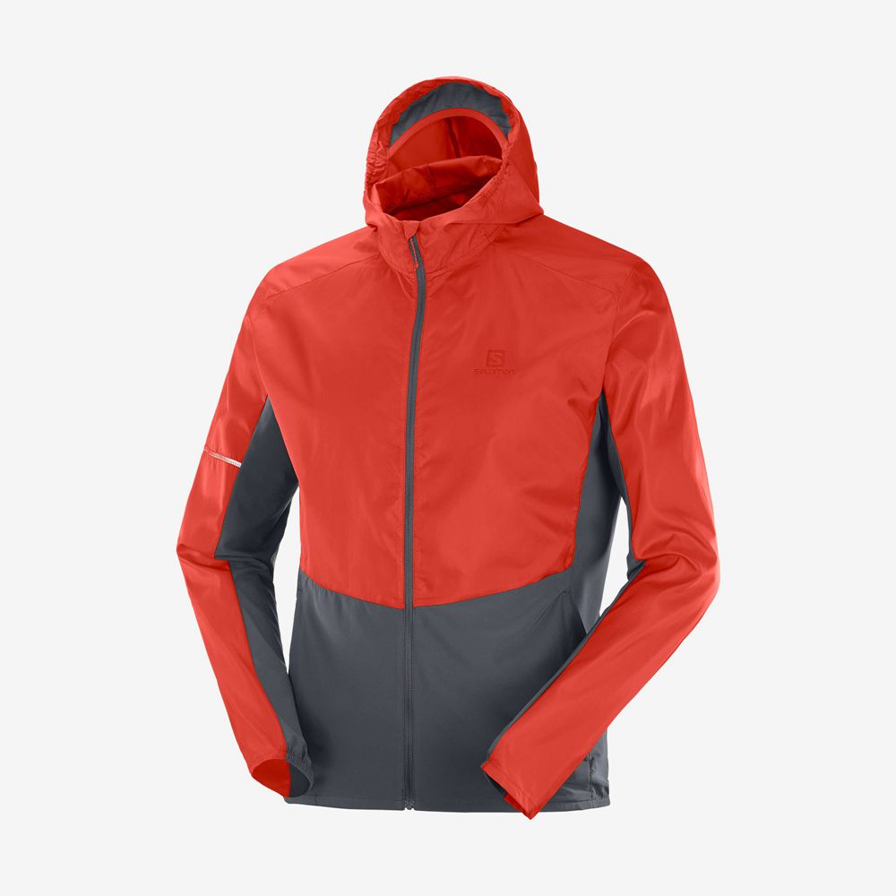 Salomon Singapore Mens Jackets - AGILE WIND Coral | 35810-BDSL